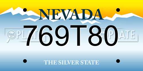 769T80 Nevada License Plate