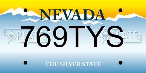 769TYS Nevada License Plate