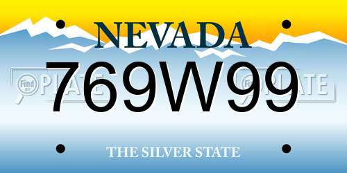769W99 Nevada License Plate