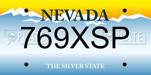 769XSP Nevada License Plate