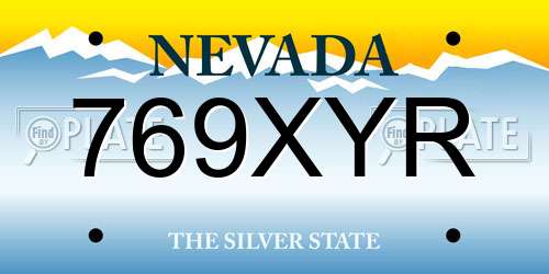 769XYR Nevada License Plate