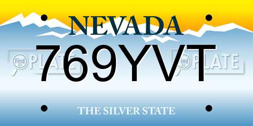 769YVT Nevada License Plate
