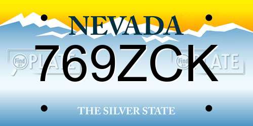 769ZCK Nevada License Plate