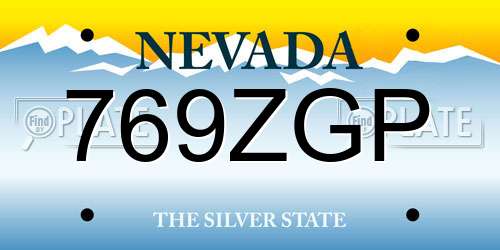 769ZGP Nevada License Plate