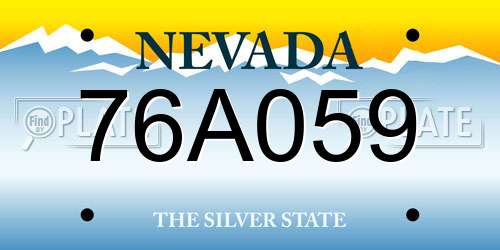 76A059 Nevada License Plate