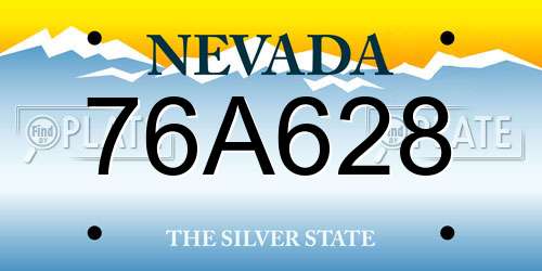 76A628 Nevada License Plate