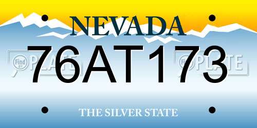 76AT173 Nevada License Plate