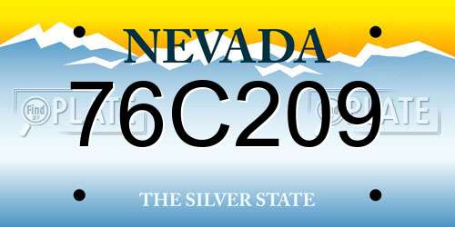 76C209 Nevada License Plate