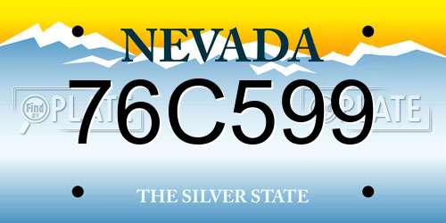 76C599 Nevada License Plate