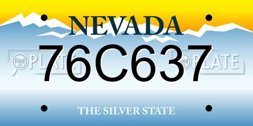 76C637 Nevada License Plate