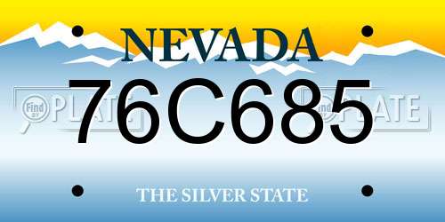76C685 Nevada License Plate