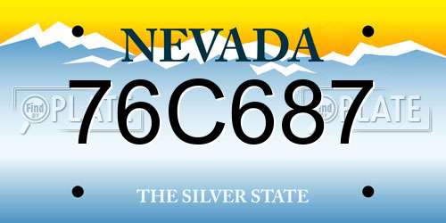 76C687 Nevada License Plate