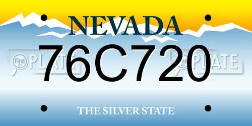 76C720 Nevada License Plate