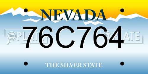 76C764 Nevada License Plate