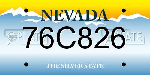 76C826 Nevada License Plate