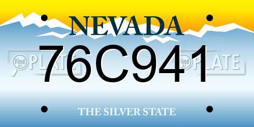 76C941 Nevada License Plate