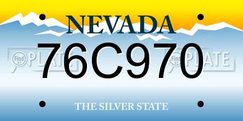 76C970 Nevada License Plate