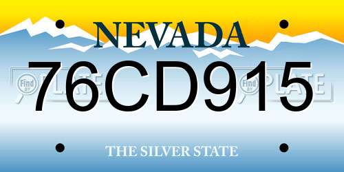 76CD915 Nevada License Plate