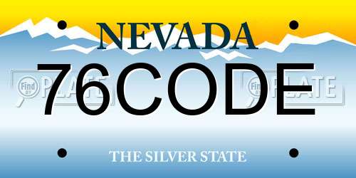 76CODE Nevada License Plate