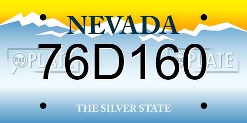76D160 Nevada License Plate