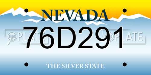 76D291 Nevada License Plate