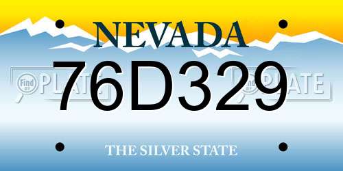 76D329 Nevada License Plate
