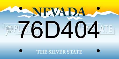 76D404 Nevada License Plate