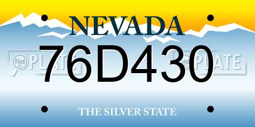 76D430 Nevada License Plate