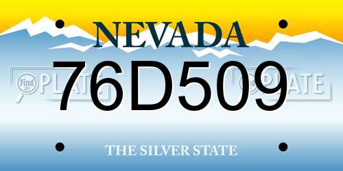 76D509 Nevada License Plate