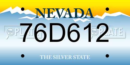 76D612 Nevada License Plate