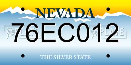 76EC012 Nevada License Plate