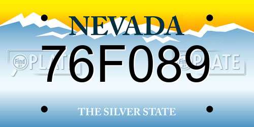 76F089 Nevada License Plate