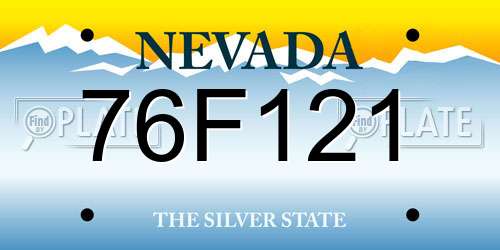 76F121 Nevada License Plate