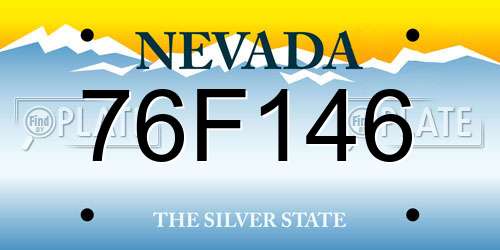 76F146 Nevada License Plate
