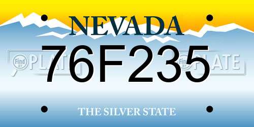 76F235 Nevada License Plate