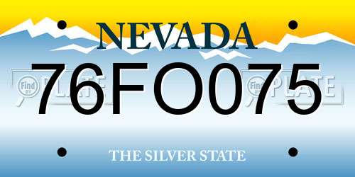 76FO075 Nevada License Plate