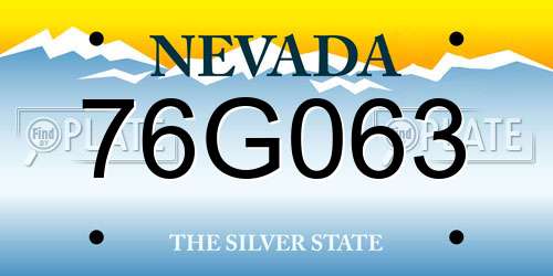 76G063 Nevada License Plate