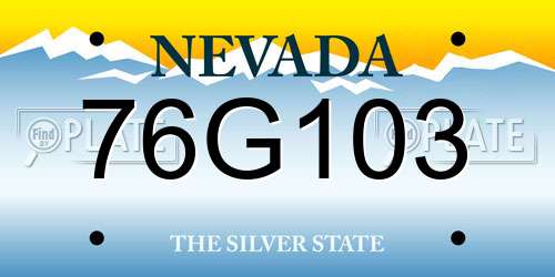 76G103 Nevada License Plate