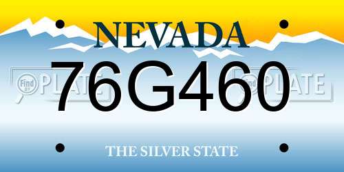 76G460 Nevada License Plate