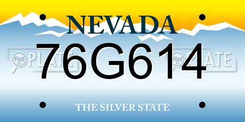 76G614 Nevada License Plate
