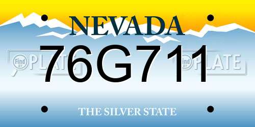 76G711 Nevada License Plate