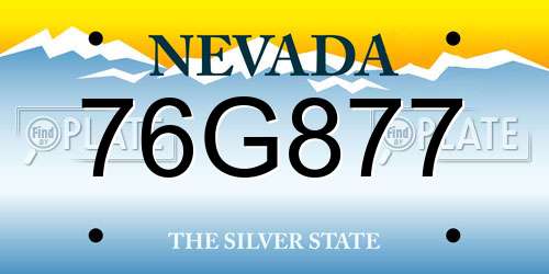 76G877 Nevada License Plate