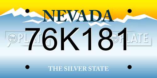 76K181 Nevada License Plate