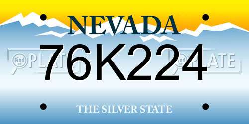 76K224 Nevada License Plate