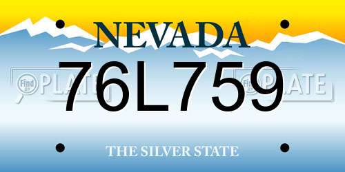 76L759 license plate in NV state
