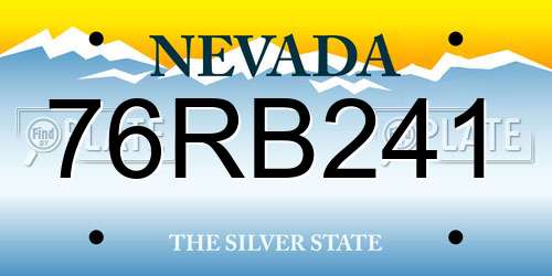 76RB241 Nevada License Plate