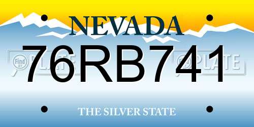 76RB741 Nevada License Plate