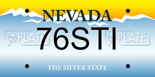76STI Nevada License Plate