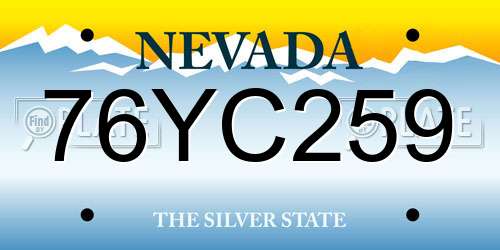 76YC259 Nevada License Plate