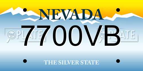 7700VB Nevada License Plate